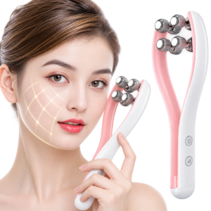 Masajeador facial tipo  rodillo con microcorriente